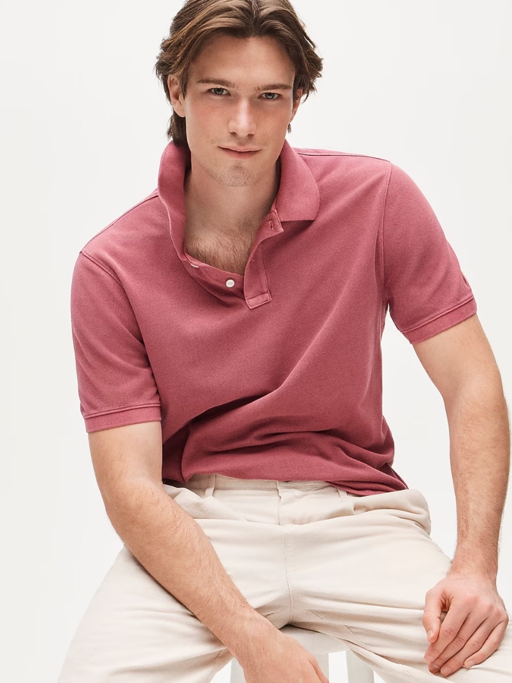 J crew slim minnow washed piqué polo shirt
